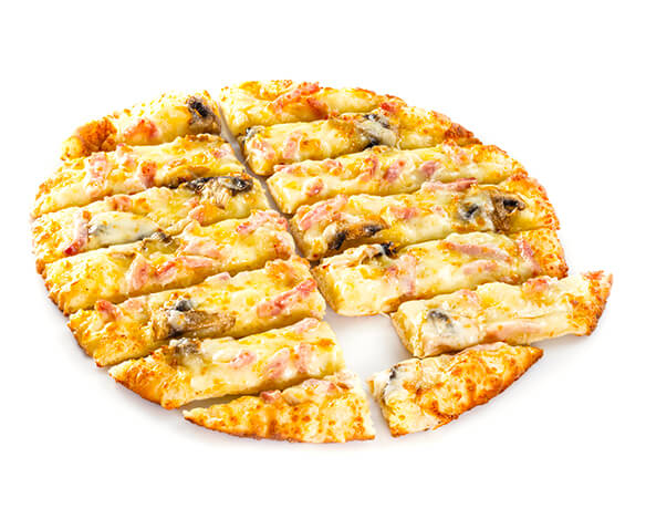 Cheese sticks with ham and mushrooms